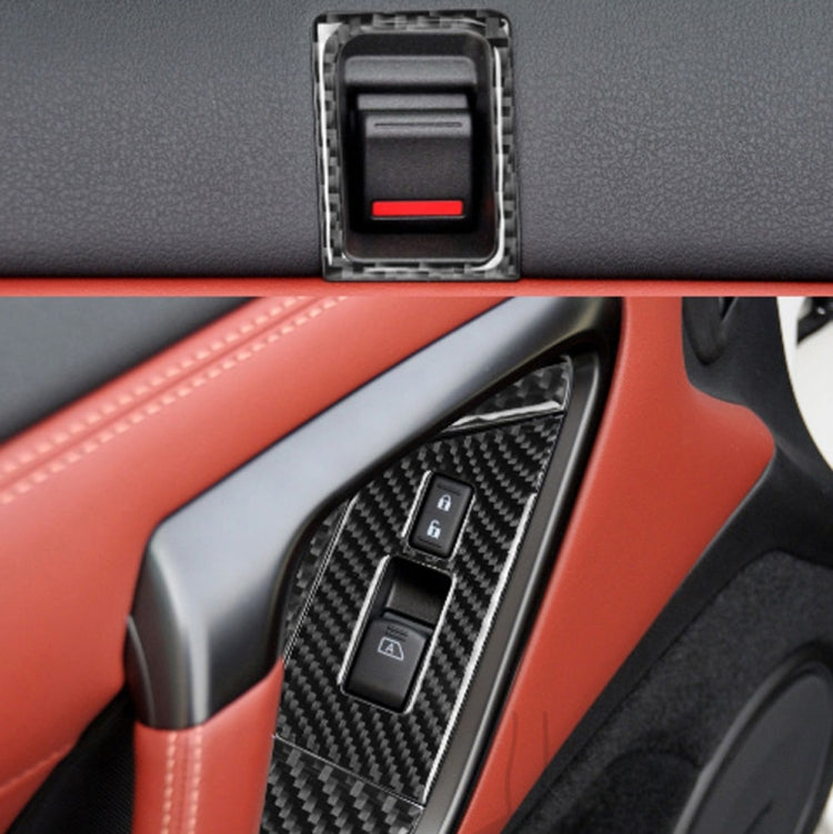 6 PCS Car Carbon Fiber Window Lift Button Door Lock Decorative Sticker for Nissan GTR R35 2008-2016, RightDrive - Car Interior Mouldings by PMC Jewellery | Online Shopping South Africa | PMC Jewellery | Buy Now Pay Later Mobicred