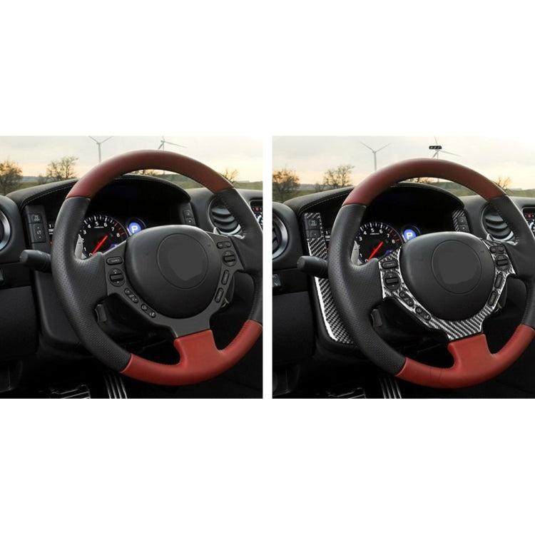 3 PCS Car Carbon Fiber Dashboard Steering Wheel Buttons Decorative Sticker for Nissan GTR R35 2008-2016, Left and Right Drive Universal - Car Interior Mouldings by PMC Jewellery | Online Shopping South Africa | PMC Jewellery | Buy Now Pay Later Mobicred