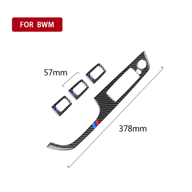 4 PCS Three Color Carbon Fiber Car Left Driving Lifting Panel Decorative Sticker without Folding for BMW E90 / 320i / 325i, Diameter: 37.8cm - Car Interior Mouldings by PMC Jewellery | Online Shopping South Africa | PMC Jewellery | Buy Now Pay Later Mobicred