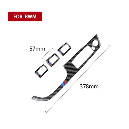 4 PCS Three Color Carbon Fiber Car Left Driving Lifting Panel Decorative Sticker without Folding for BMW E90 / 320i / 325i, Diameter: 37.8cm - Car Interior Mouldings by PMC Jewellery | Online Shopping South Africa | PMC Jewellery | Buy Now Pay Later Mobicred