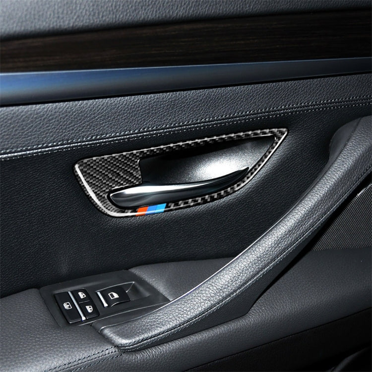 4 PCS Three Color Carbon Fiber Car Door Handle Frame Decorative Sticker for BMW 5 Series F10 2011-2017 - Car Interior Mouldings by PMC Jewellery | Online Shopping South Africa | PMC Jewellery