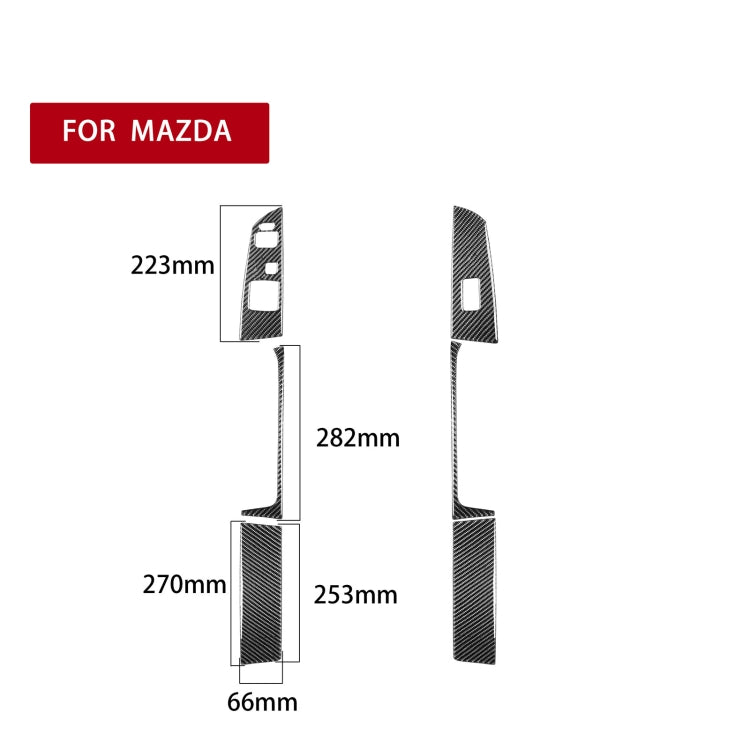 6 in 1 Car Carbon Fiber Left and Right Driving Seat Lift Decorative Sticker for Mazda RX8 2004-2008, Left Drive Low-configured - Car Interior Mouldings by PMC Jewellery | Online Shopping South Africa | PMC Jewellery | Buy Now Pay Later Mobicred