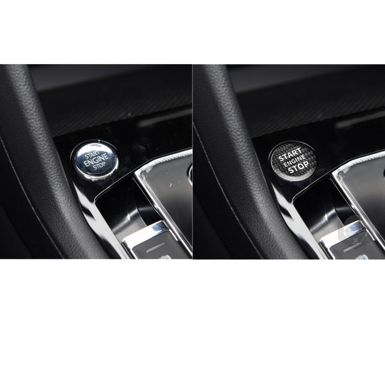 Car Carbon Fiber Engine Start Button Decorative Cover Trim for Volkswagen Tiguan L 2017-2019 (Black) - Decoration Rings by PMC Jewellery | Online Shopping South Africa | PMC Jewellery | Buy Now Pay Later Mobicred