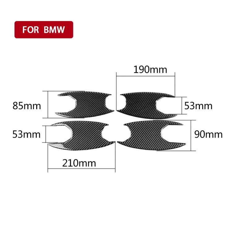 4 in 1 Car Carbon Fiber Outside Door Bowl Decorative Sticker for BMW 3 Series G20/G28/325Li/330d/335 2019-2020, Left and Right Drive Universal - Car Interior Mouldings by PMC Jewellery | Online Shopping South Africa | PMC Jewellery | Buy Now Pay Later Mobicred