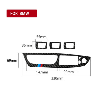 4 in 1 Car Carbon Fiber Tricolor Window Lift Switch Panel Decorative Sticker for BMW 2008-2013 X5 E70 / 2009-2014 X6 E71, High Configuration Left Drive - Car Interior Mouldings by PMC Jewellery | Online Shopping South Africa | PMC Jewellery | Buy Now Pay Later Mobicred