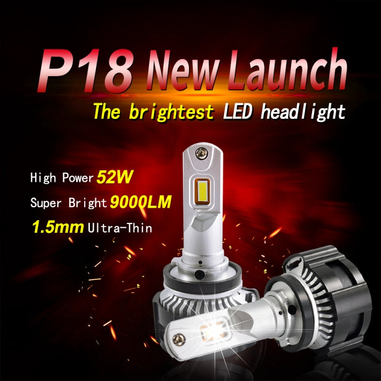 2 PCS P18 H7 DC11-30V 52W 6500K 6500LM Car LED Headlight Lamps - LED Headlamps by PMC Jewellery | Online Shopping South Africa | PMC Jewellery | Buy Now Pay Later Mobicred