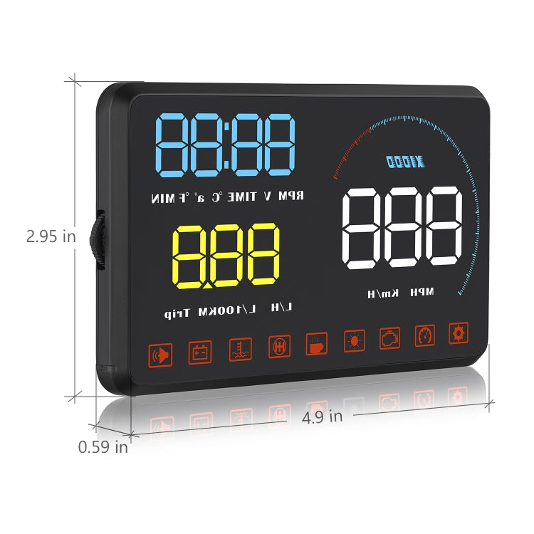 A9 5.5 inch Universal Car OBD2 HUD Vehicle-mounted Head Up Display (Blue) - Head Up Display System by PMC Jewellery | Online Shopping South Africa | PMC Jewellery | Buy Now Pay Later Mobicred