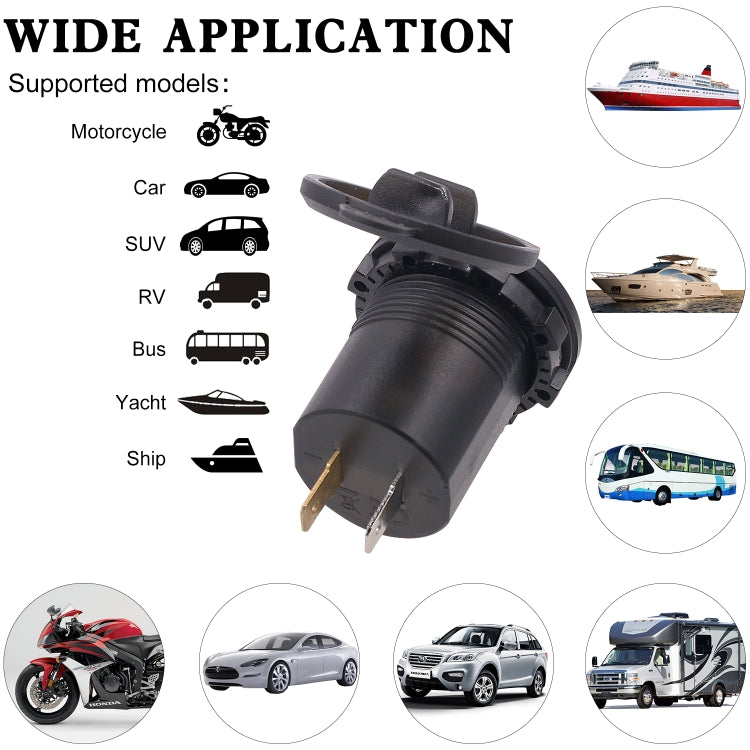Universal Car Dual Port USB Charger Power Outlet Adapter 4.2A 5V IP66 with LED Digital Voltmeter + 60cm Cable(Green Light) - DIY Modified Charger by PMC TechLife | Online Shopping South Africa | PMC TechLife | Buy Now Pay Later Mobicred