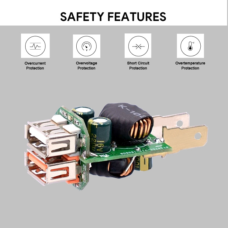 Universal Car QC3.0 Dual Port USB Charger Power Outlet Adapter 5V 2.4A IP66 with 60cm Cable(Red Light) - DIY Modified Charger by PMC TechLife | Online Shopping South Africa | PMC TechLife | Buy Now Pay Later Mobicred