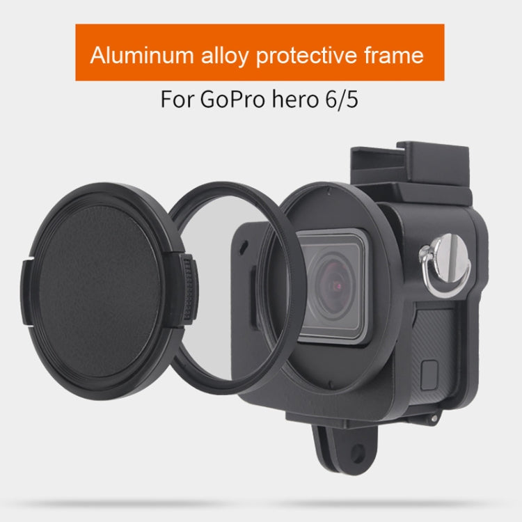 Housing Shell CNC Aluminum Alloy Protective Cage with Insurance Frame & 52mm UV Lens for GoPro HERO7 Black /6 /5 (Blue) - Metal Cases by PMC TechLife | Online Shopping South Africa | PMC TechLife | Buy Now Pay Later Mobicred