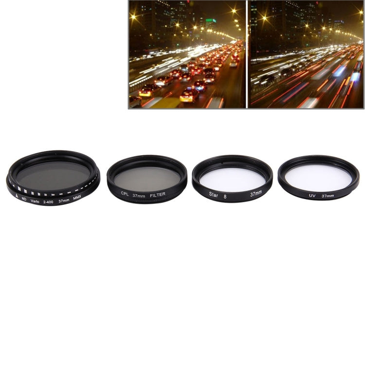 JUNESTAR 4 in 1 Proffesional 37mm Lens Filter(CPL + UV + ND2-400 + Star 8) for GoPro & Xiaomi Xiaoyi Yi Sport Action Camera - Lens Filter by JSR | Online Shopping South Africa | PMC Jewellery | Buy Now Pay Later Mobicred
