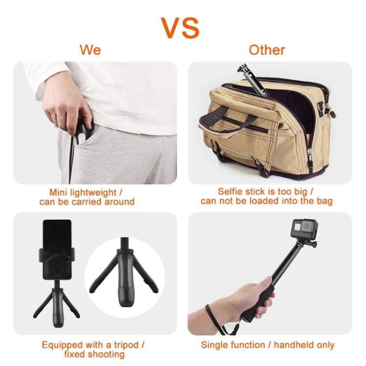 GP446 Multifunctional Mini Fixed Tripod for GoPro, Insta360, DJI and Other Action Cameras(Red) - Holder by PMC TechLife | Online Shopping South Africa | PMC TechLife | Buy Now Pay Later Mobicred
