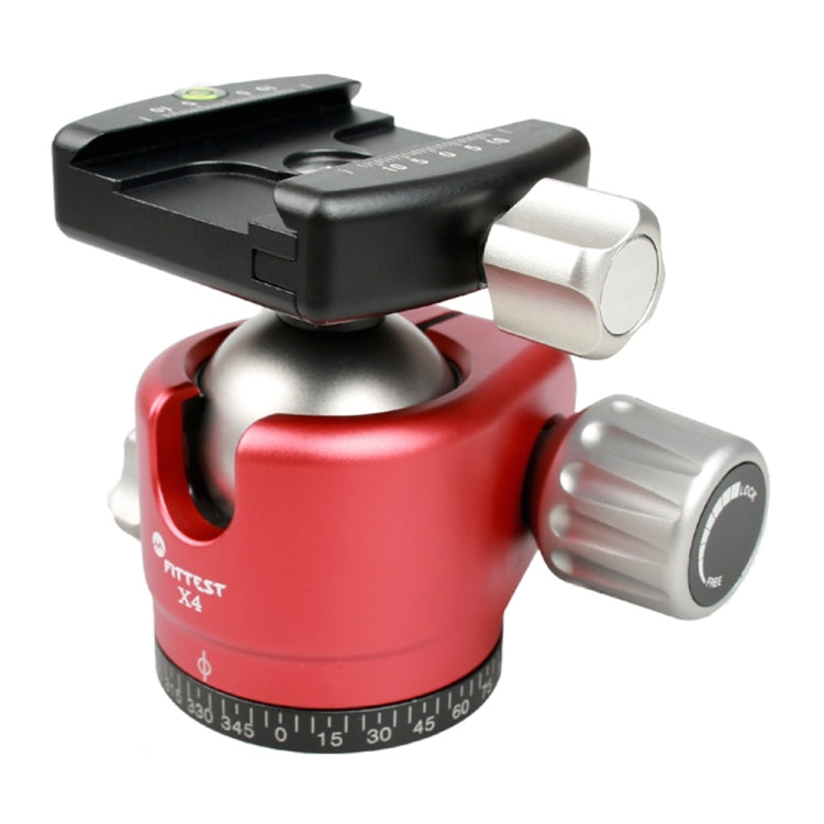 FITTEST X4 Low Center of Gravity High Locking Force Panoramic Ball Head with Quick Release Plate for DSLR & Digital Cameras, Load Max 10kg(Red) - free shipping - PMC TechLife - Order now!