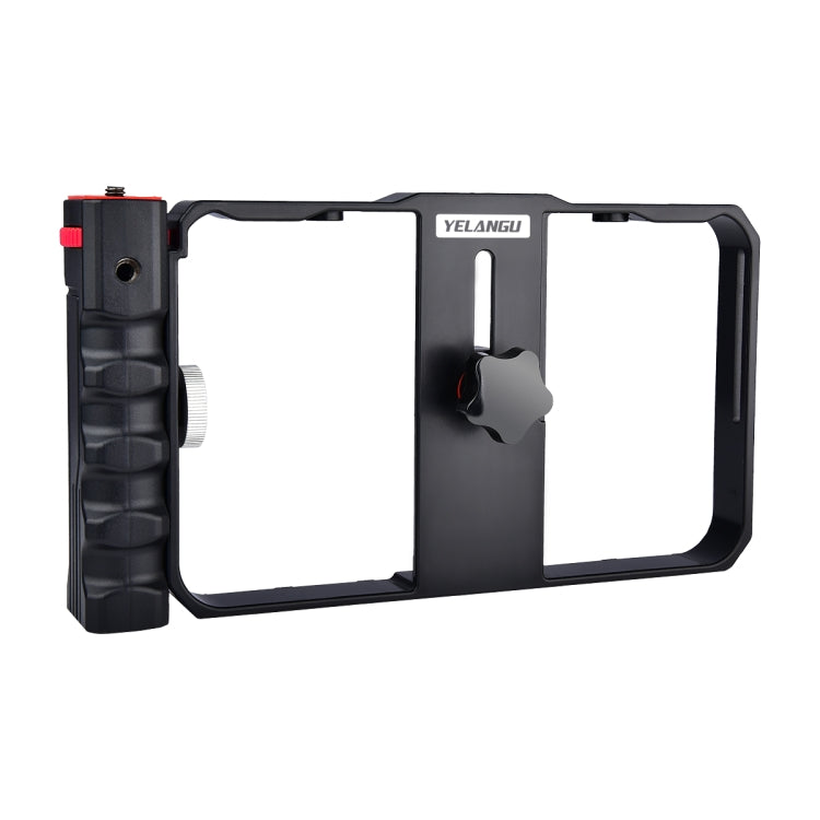 YELANGU YLG0901B Vlogging Live Broadcast Smartphone Plastic Cage Video Rig Filmmaking Recording Handle Stabilizer Bracket for iPhone, Galaxy, Huawei, Xiaomi, HTC, LG, Google, and Other Smartphones(Black) - Stand by YELANGU | Online Shopping South Africa | PMC Jewellery | Buy Now Pay Later Mobicred