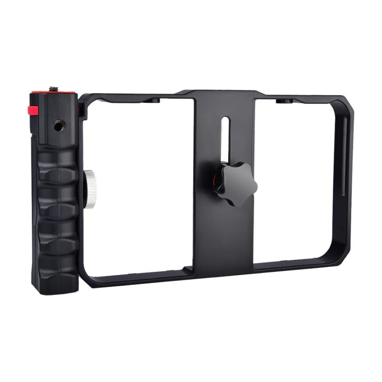 YLG0901B Vlogging Live Broadcast Smartphone Plastic Cage Video Rig Filmmaking Recording Handle Stabilizer Bracket for iPhone, Galaxy, Huawei, Xiaomi, HTC, LG, Google, and Other Smartphones(Black) - Stand by PMC Jewellery | Online Shopping South Africa | PMC Jewellery | Buy Now Pay Later Mobicred