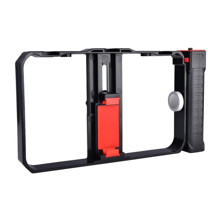 YLG0901B Vlogging Live Broadcast Smartphone Plastic Cage Video Rig Filmmaking Recording Handle Stabilizer Bracket for iPhone, Galaxy, Huawei, Xiaomi, HTC, LG, Google, and Other Smartphones(Black) - Stand by PMC Jewellery | Online Shopping South Africa | PMC Jewellery | Buy Now Pay Later Mobicred