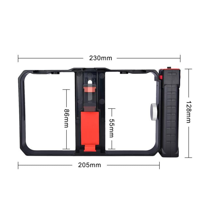 YLG0901B Vlogging Live Broadcast Smartphone Plastic Cage Video Rig Filmmaking Recording Handle Stabilizer Bracket for iPhone, Galaxy, Huawei, Xiaomi, HTC, LG, Google, and Other Smartphones(Black) - Stand by PMC Jewellery | Online Shopping South Africa | PMC Jewellery | Buy Now Pay Later Mobicred