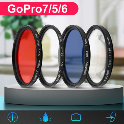 RUIGPRO for GoPro HERO 7/6 /5 Professional 52mm Red Color Lens Filter with Filter Adapter Ring & Lens Cap - Lens Filter by RUIGPRO | Online Shopping South Africa | PMC Jewellery | Buy Now Pay Later Mobicred