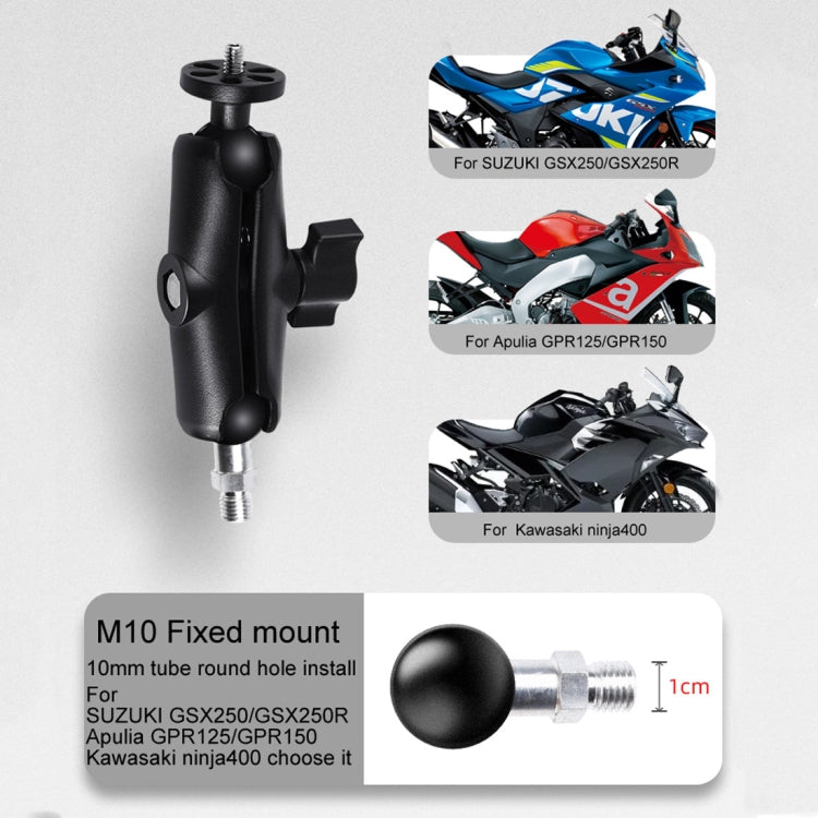 25mm Ball Head Motorcycle Rearview Mirror Fixed Mount Holder with 4 Styles Gaskets for GoPro, Insta360, DJI and Other Action Cameras(Black) - Bicycle Handlebar Mount by PMC TechLife | Online Shopping South Africa | PMC TechLife | Buy Now Pay Later Mobicred