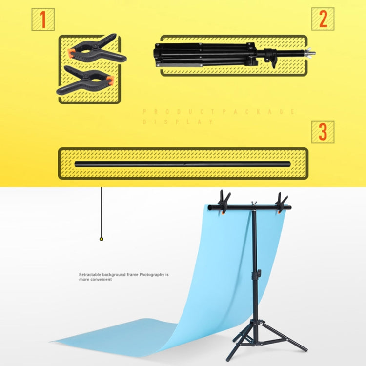 70x200cm T-Shape Photo Studio Background Support Stand Backdrop Crossbar Bracket Kit with 70x140cm Black / White PVC Backdrops - free shipping - PMC TechLife - Order now!