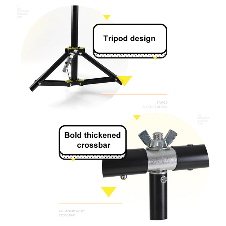 70x200cm T-Shape Photo Studio Background Support Stand Backdrop Crossbar Bracket Kit with 70x140cm Black / White PVC Backdrops - free shipping - PMC TechLife - Order now!