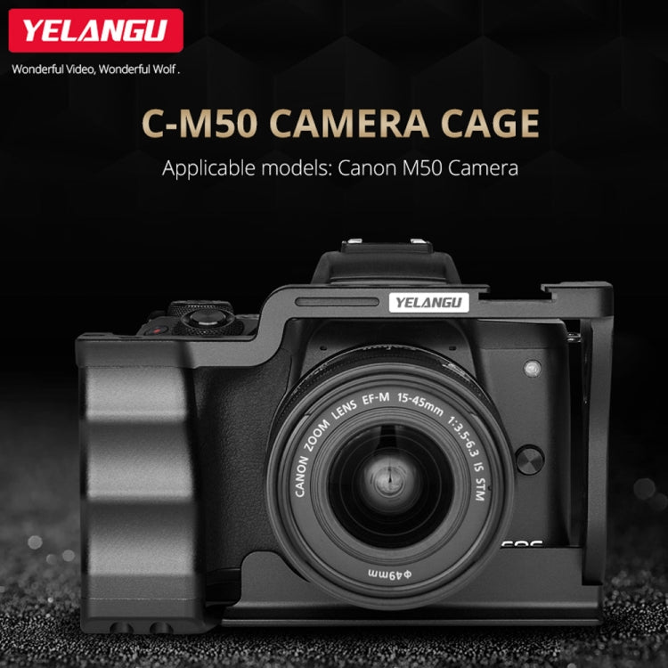 YELANGU C14-A YLG0714A-A Video Camera Cage Stabilizer for Canon EOS M50 (Black) - Camera Cage by YELANGU | Online Shopping South Africa | PMC Jewellery | Buy Now Pay Later Mobicred