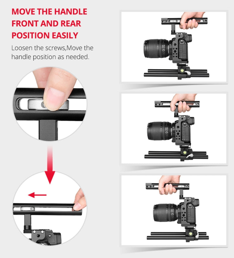 YELANGU C15 YLG0711A Video Camera Cage Stabilizer with Handle & Rail Rod for Nikon Z6 / Z7(Black) - free shipping - PMC TechLife - Order now!