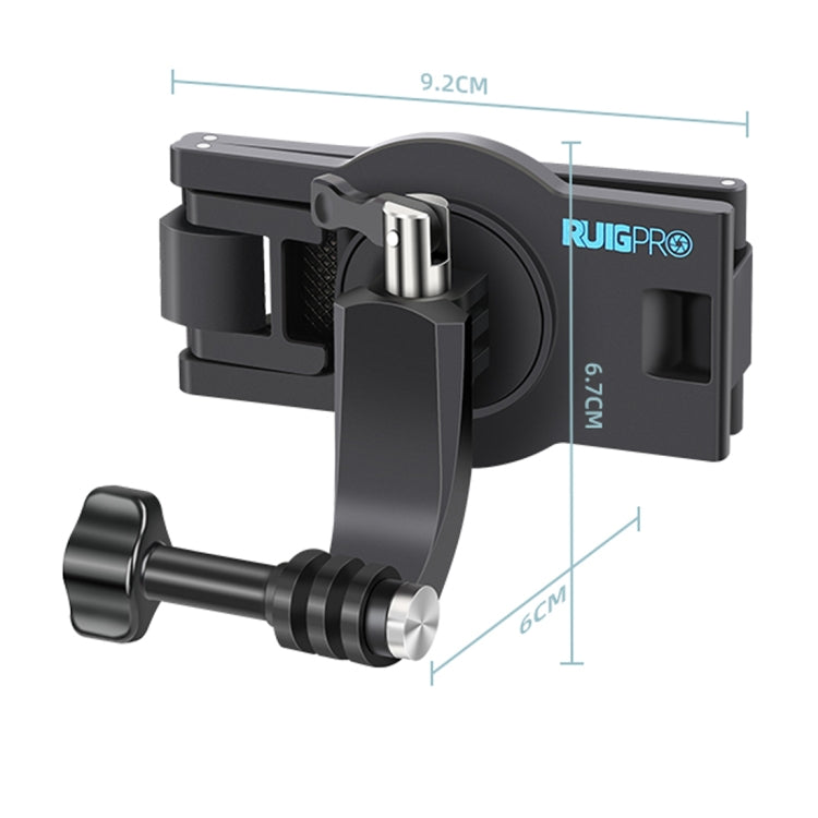 RUIGPRO 360 Degree Rotating Quick Release Strap Mount Shoulder Backpack Mount for GoPro, Insta360, DJI and Other Action Cameras(Black) - free shipping - PMC TechLife - Order now!