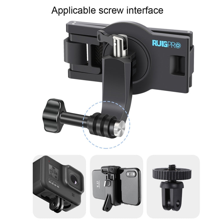 RUIGPRO 360 Degree Rotating Quick Release Strap Mount Shoulder Backpack Mount for GoPro, Insta360, DJI and Other Action Cameras(Black) - free shipping - PMC TechLife - Order now!
