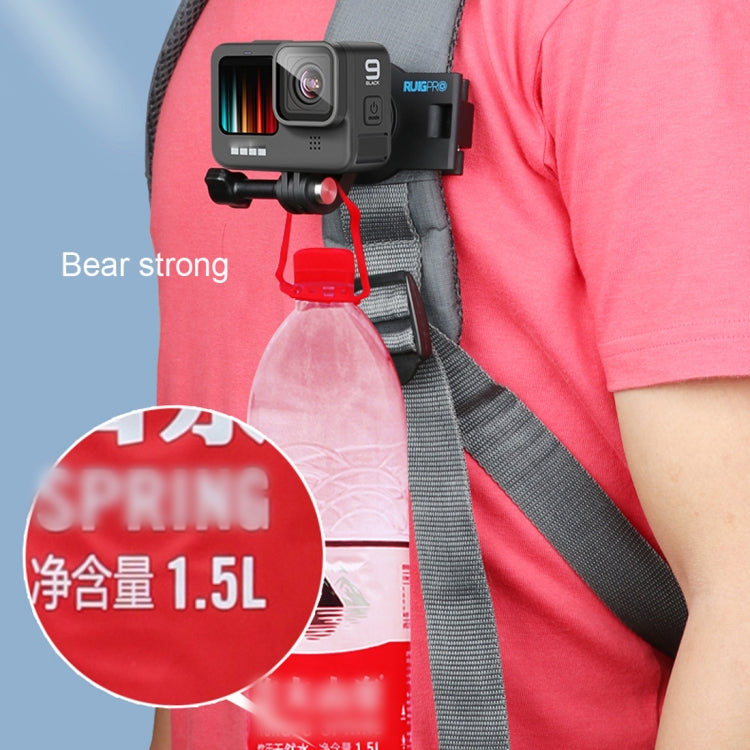 RUIGPRO 360 Degree Rotating Quick Release Strap Mount Shoulder Backpack Mount for GoPro, Insta360, DJI and Other Action Cameras(Black) - free shipping - PMC TechLife - Order now!