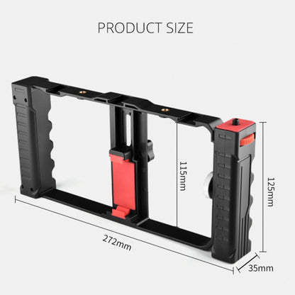 YELANGU PC02A Vlogging Live Broadcast Plastic Cage Video Rig Filmmaking Stabilizer Bracket for iPhone, Galaxy, Huawei, Xiaomi, HTC, LG, Google, and Other Smartphones(Black) - Stand by YELANGU | Online Shopping South Africa | PMC Jewellery | Buy Now Pay Later Mobicred