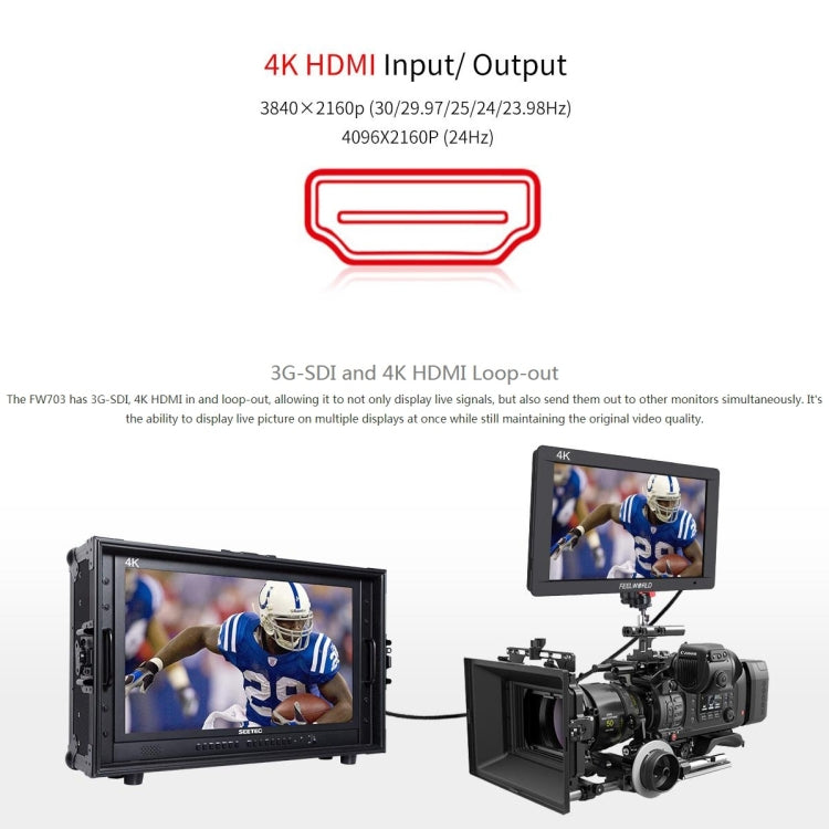 FEELWORLD FW703 1920x1200 7 inch IPS Screen HDMI 4K SDI Broadcast Camera Field Monitor - free shipping - PMC TechLife - Order now!