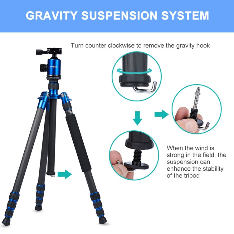 TRIOPO Oubao C-608S Adjustable Portable Carbon Fiber Tripod with Ball Head for SLR Camera - free shipping - PMC TechLife - Order now!