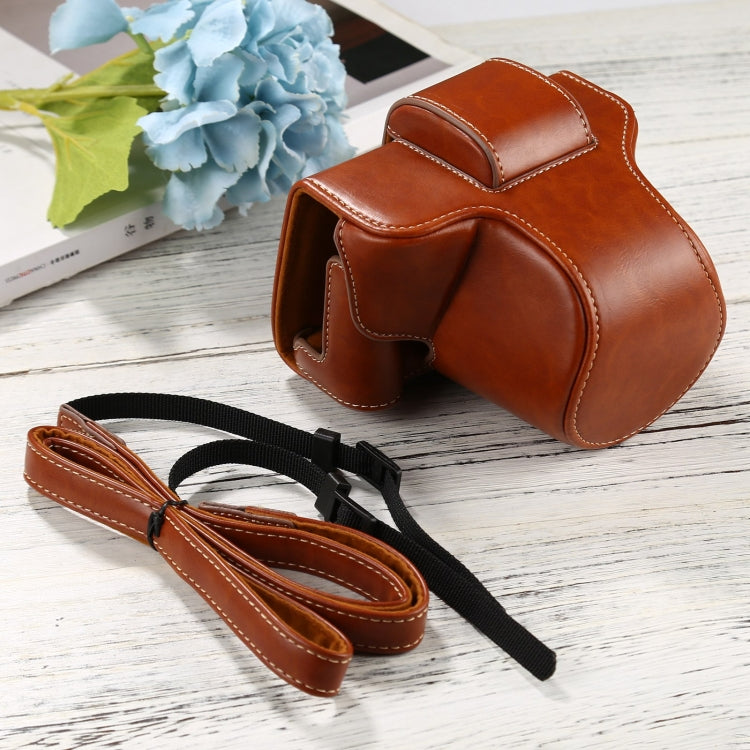 PU Leather Camera Full Body Case Bag with Strap for FUJIFILM X-T200 (15-45mm Lens)(Brown) - free shipping - PMC TechLife - Order now!