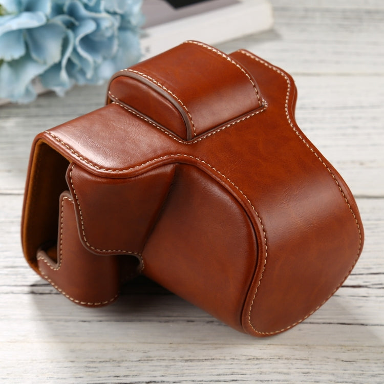 PU Leather Camera Full Body Case Bag with Strap for FUJIFILM X-T200 (15-45mm Lens)(Brown) - free shipping - PMC TechLife - Order now!