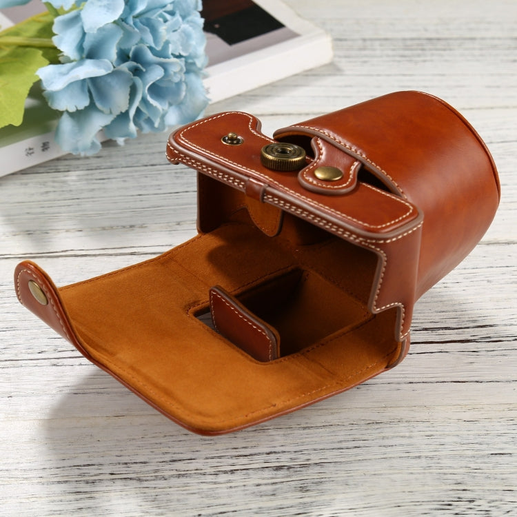PU Leather Camera Full Body Case Bag with Strap for FUJIFILM X-T200 (15-45mm Lens)(Brown) - free shipping - PMC TechLife - Order now!