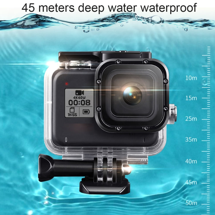 For GoPro HERO8 Black 45m Waterproof Housing Protective Case with Buckle Basic Mount & Screw & Floating Bobber Grip & Strap & Anti-Fog Inserts(Black) - free shipping - PMC TechLife - Order now!