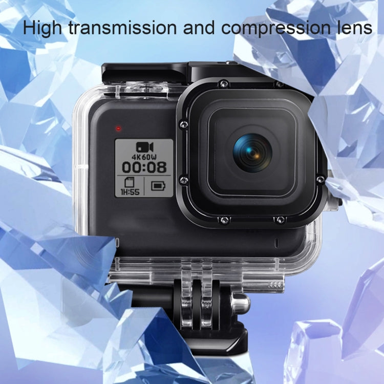 For GoPro HERO8 Black 45m Waterproof Housing Protective Case with Buckle Basic Mount & Screw & (Purple, Red, Pink) Filters & Floating Bobber Grip & Strap & Anti-Fog Inserts (Transparent) - Waterproof Cases by PMC TechLife | Online Shopping South Africa | PMC TechLife | Buy Now Pay Later Mobicred
