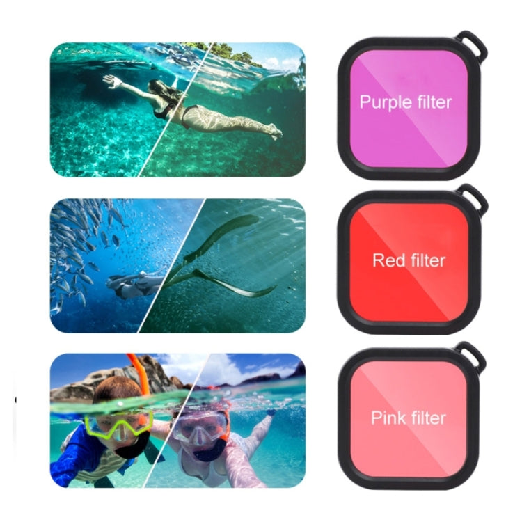 For GoPro HERO8 Black 45m Waterproof Housing Protective Case with Buckle Basic Mount & Screw & (Purple, Red, Pink) Filters & Floating Bobber Grip & Strap & Anti-Fog Inserts (Transparent) - Waterproof Cases by PMC TechLife | Online Shopping South Africa | PMC TechLife | Buy Now Pay Later Mobicred