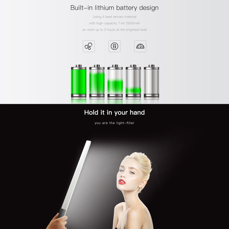 LUXCeO Q508S Dual Color Temperature 1000LM Photo LED Stick Video Light Handheld LED Fill Light Flash Lighting Lamp (Black) - free shipping - PMC TechLife - Order now!