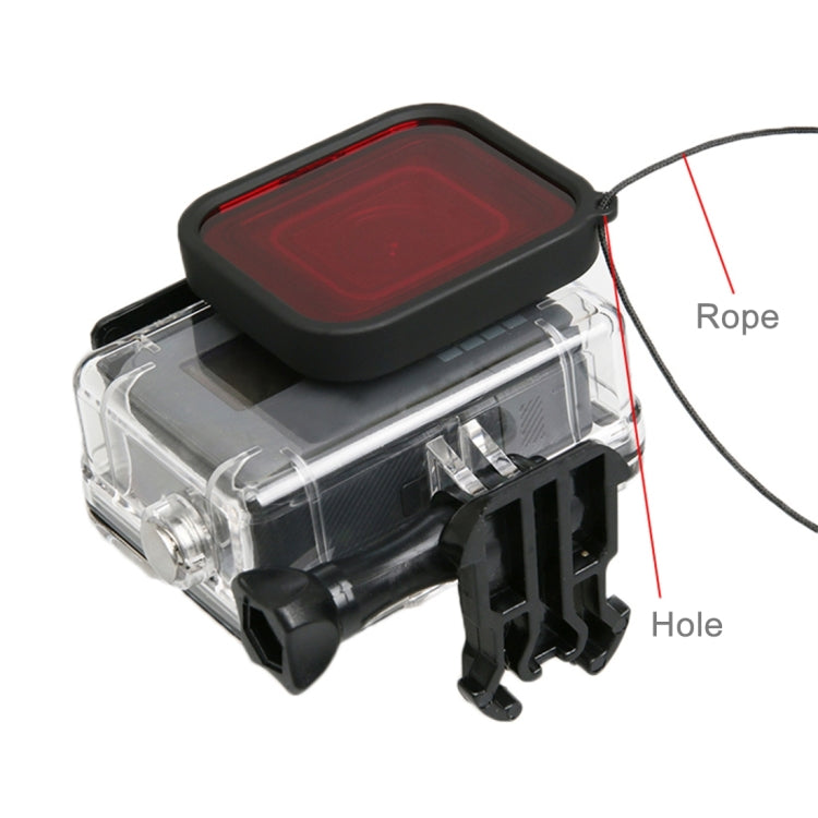 For GoPro HERO5 30m Waterproof PC & ABS Housing Protective Case + Camera Lens Red Quadrate Filter with Buckle Basic Mount & Long Screw & Anti-lost Hand Strap - Waterproof Cases by PMC TechLife | Online Shopping South Africa | PMC TechLife | Buy Now Pay Later Mobicred