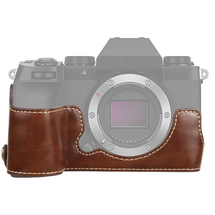 1/4 inch Thread PU Leather Camera Half Case Base for FUJIFILM X-S10 (Coffee) - free shipping - PMC TechLife - Order now!