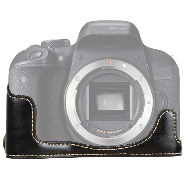 1/4 inch Thread PU Leather Camera Half Case Base for Canon EOS 77D / 800D(Black) - free shipping - PMC TechLife - Order now!