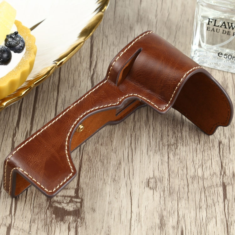 1/4 inch Thread PU Leather Camera Half Case Base for Sony ILCE-7C/A7C (Coffee) - free shipping - PMC TechLife - Order now!