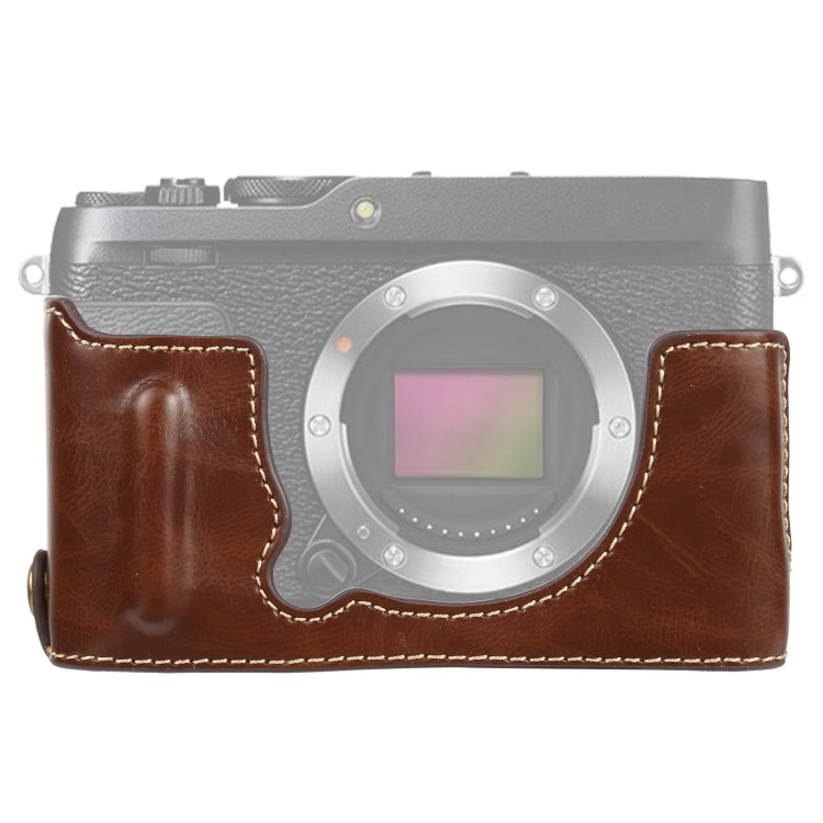 1/4 inch Thread PU Leather Camera Half Case Base for FUJIFILM XE4 (Coffee) - free shipping - PMC TechLife - Order now!