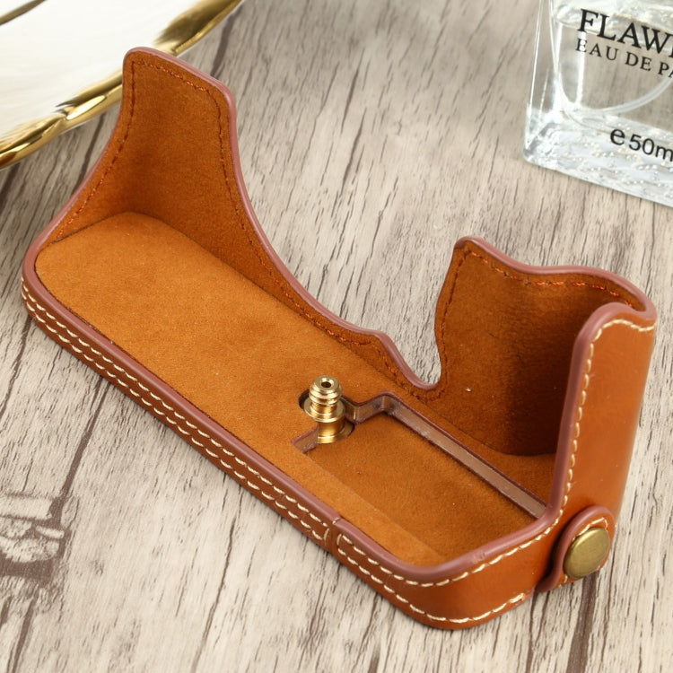 1/4 inch Thread PU Leather Camera Half Case Base for FUJIFILM XT200 (Brown) - free shipping - PMC TechLife - Order now!