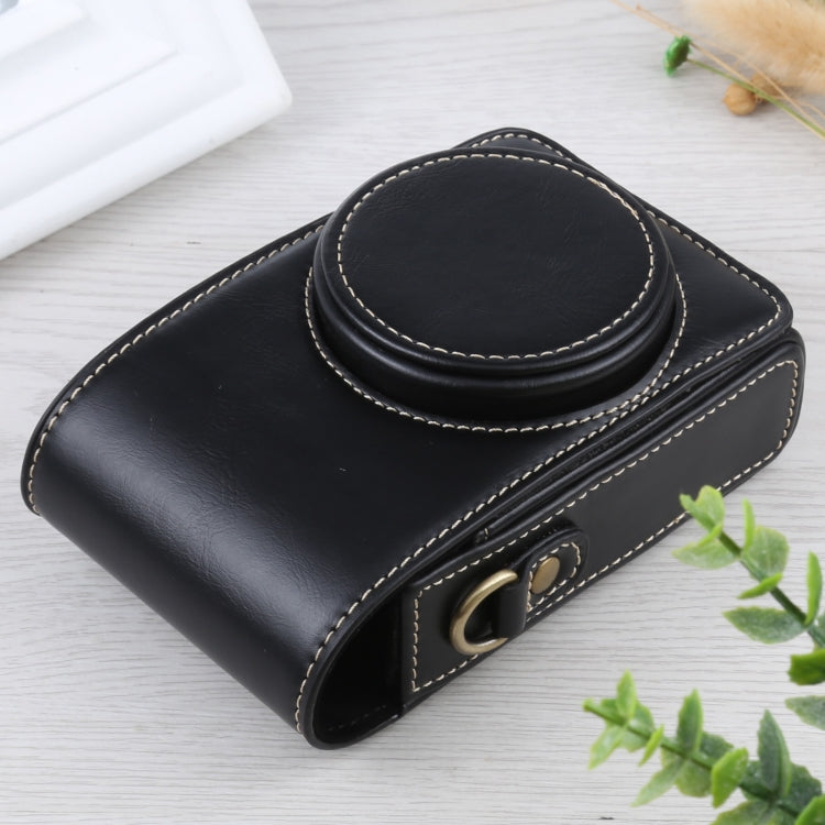 Vertical Flip Full Body Camera PU Leather Case Bag with Strap for Ricoh GR III / GRII, Sony ZV-1 / DSC-RX100M7 / RX100M6 / RX100M5 / RX100M2 (Black) - free shipping - PMC TechLife - Order now!