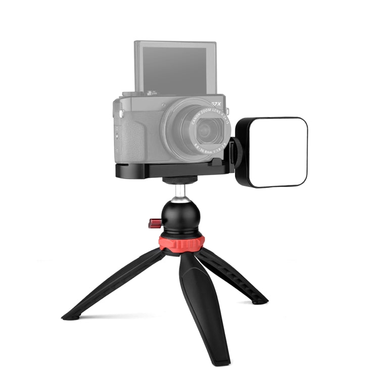 YELANGU CL9-A Camera Expansion Board Base L Plate Kit with LED Light + Tripod + Ball-head for Canon G7X2/ G7X3(Black) - free shipping - PMC TechLife - Order now!