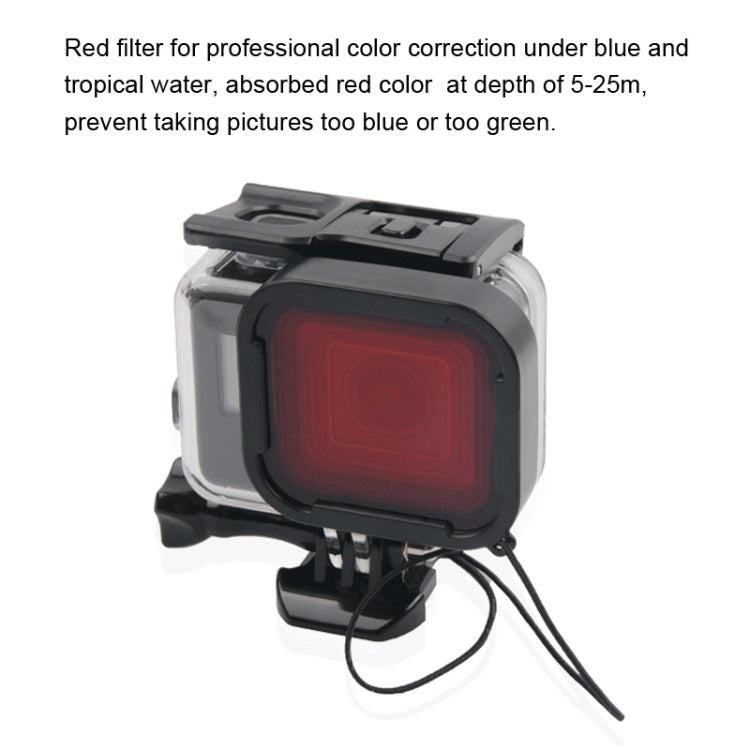 45m Waterproof Housing Protective Case + Touch Screen Back Cover for GoPro NEW HERO /HERO6 /5, with Buckle Basic Mount & Screw & (Purple, Red, Pink) Filters, No Need to Remove Lens (Transparent) - Waterproof Cases by PMC Jewellery | Online Shopping South Africa | PMC Jewellery | Buy Now Pay Later Mobicred