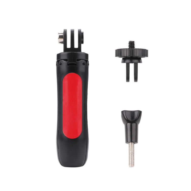 Multi-functional Foldable Tripod Holder Selfie Monopod Stick for GoPro Hero12 Black / Hero11 /10 /9 /8 /7 /6 /5, Insta360 Ace / Ace Pro, DJI Osmo Action 4 and Other Action Cameras, Length: 12-23cm(Red) - Extendable Pole by PMC TechLife | Online Shopping South Africa | PMC TechLife
